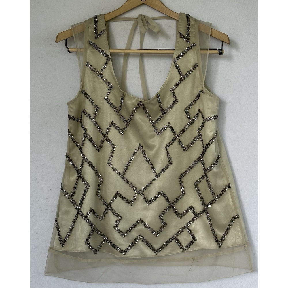 Joyfolie Beaded Sleeveless Lovely Top Women's Sz M Formal Eveningwear